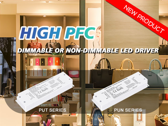 Nuevos productos: 20W-60W High PFC Triac Serie LED Driver-PUT/PUN regulable o no regulable